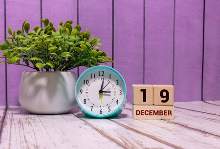 Wooden Perpetual Calendar set to December 19