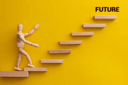 Create your future. text on yellow sticky note on open notepad
