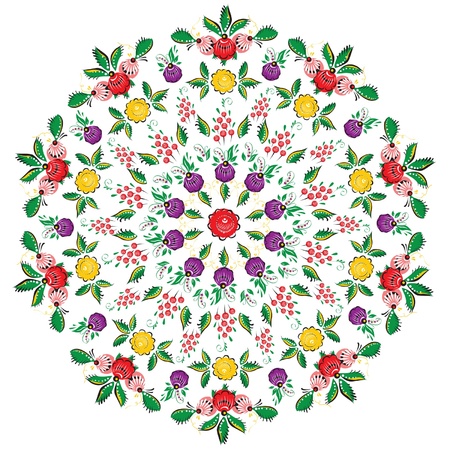 seamless flower folk pattern のイラスト素材