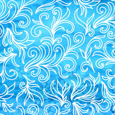 Blue background.  Vector watercolor background.のイラスト素材