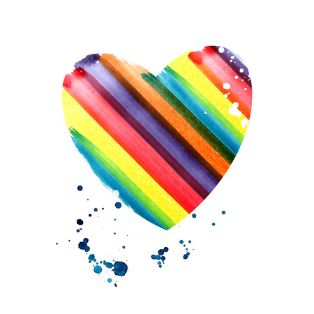 Heart. Watercolor texture. Vector background. Stains, paints blot.のイラスト素材