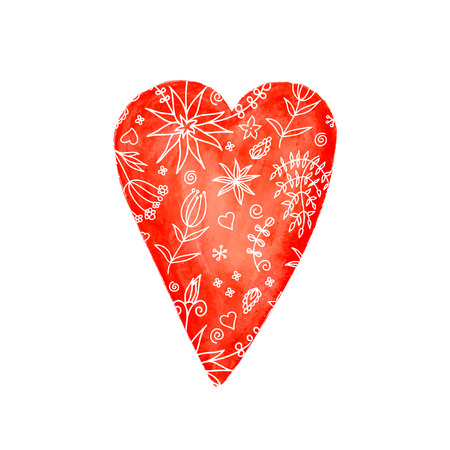 Red heart. Watercolor vector backrgound.のイラスト素材