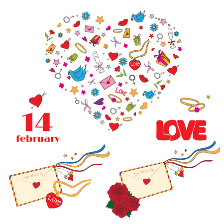 Valentines Day setのイラスト素材