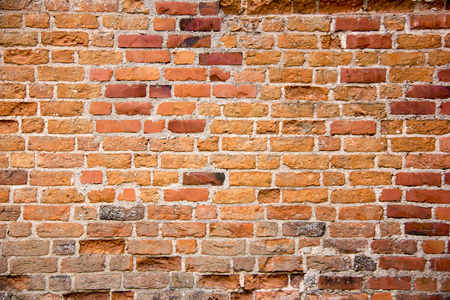 Antic brick texture on the wall of an old Turaida castle in Latvia. Architecture backgroundのeditorial素材
