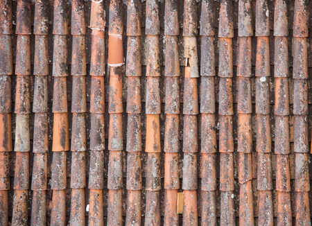 Antic Tile texture on the roof of an old Turaida castle in Latvia. Architecture backgroundのeditorial素材