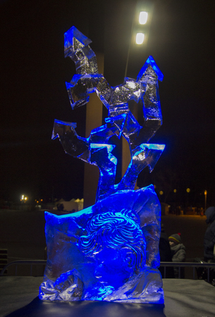 the ice sculptures on the 20th International Ice Sculpture Festival in the Jelgava Latviaのeditorial素材
