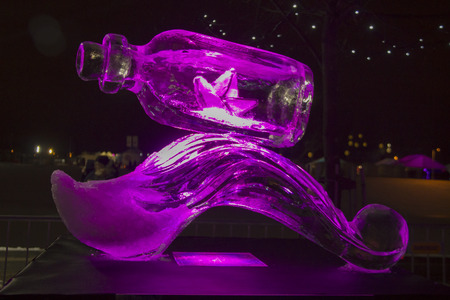 the ice sculptures on the 20th International Ice Sculpture Festival in the Jelgava Latviaのeditorial素材