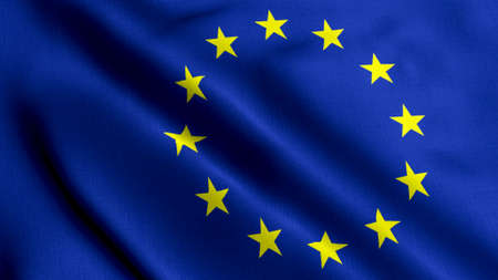 Waving Fabric Texture of the Flag of EUの写真素材