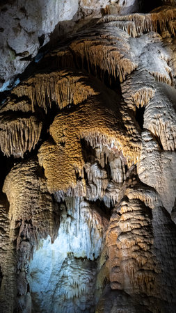 Demanovska Cave Of Liberty In Low Tatras Slovakia With Stalactites Stalagmites And Underground Waterfall Lake Most Visited Cave In Slovakia Natural Limestone Formationsの写真素材