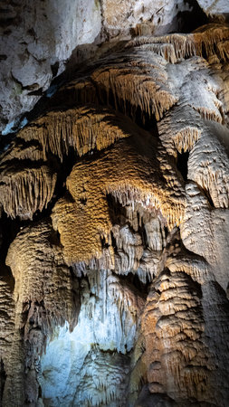 Demanovska Cave Of Liberty In Low Tatras Slovakia With Stalactites Stalagmites And Underground Waterfall Lake Most Visited Cave In Slovakia Natural Limestone Formationsの写真素材