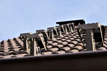An image of roofing with stepsの写真素材