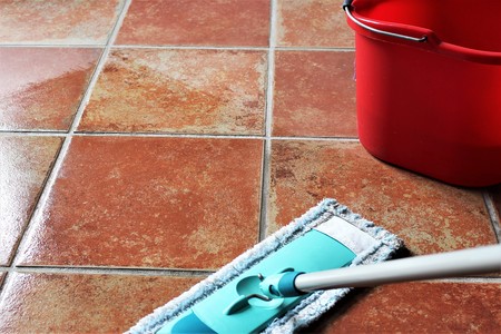 An image of cleaning a floorの写真素材