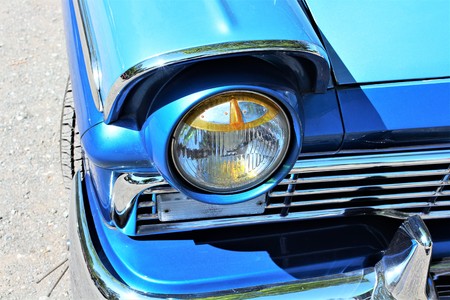 Classic us car, vintage, headlight - Kaunitz / Germay - 2017 May 27.のeditorial素材