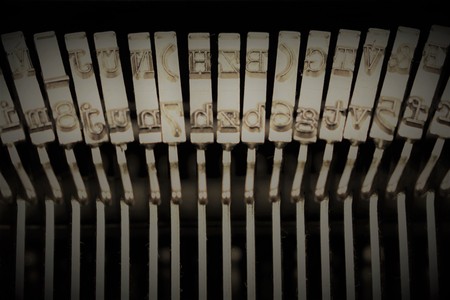 An image of a type from a typewriterの写真素材