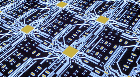 3D render of processor chip pattern. Motherboard digital chipの写真素材