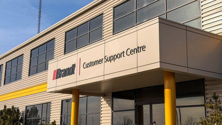 Regina, Canada - February 2026:Exterior view of Brandt Customer Support Centre building in Regina,...