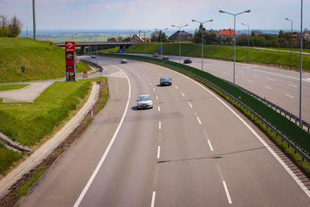 GÃ³ra Åw. Anny, Autostrada A4,  Poland - May 02, 2015: Highway Bridgeのeditorial素材