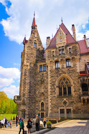 Moszna,  Poland - May 02, 2015: The Moszna Castle. Has been often featured in the list of most beautiful castles in the world.のeditorial素材