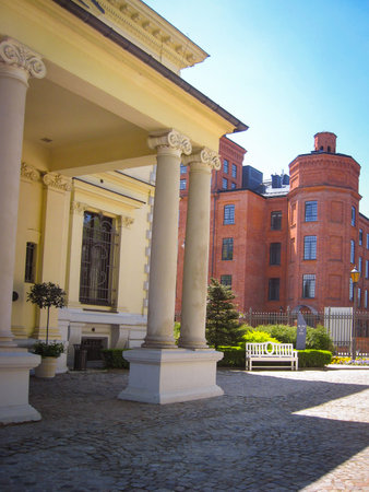Lodz, Poland - 07 May 2015: Exterior In Herbst Palace Museum. The Mansion Was Built In 1876.