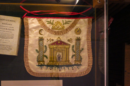 Warsaw, Poland - October 16, 2015: Ritual Master Mason Apron By Count Stanislav Potocki In Museum Of...