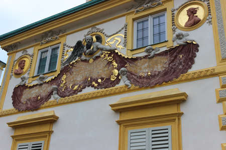Warsaw, Poland - October 16, 2015: Sundial On The Wall Of The Museum Of King Jan Iii's Palace At Wilanow.のeditorial素材