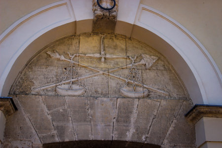 An Ancient Symbol In The Decoration Of The Space Near The Door To An Ancient Stone House.