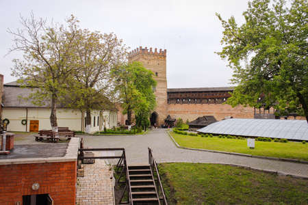 Lutsk, Ukraine - May 13, 2017: Empty Courtyard Of Very Old Lutsk Castleのeditorial素材