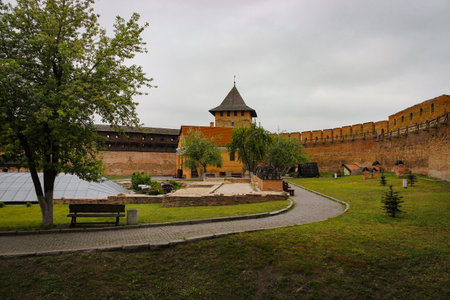 Lutsk, Ukraine - May 13, 2017: Empty Courtyard Of Very Old Lutsk Castle