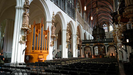 Bruges, Belgium - May 12, 2018: View Of The Interiors of Church of Our Lady on Mariastraatのeditorial素材