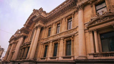 Sculptures on Exterior of Brussels Stock Exchangeのeditorial素材