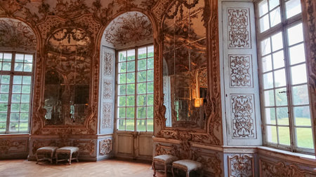 Munich, Bavaria, Germany - August 30, 2018: interiors of the hunting lodges in Nymphenburg Palace Parkのeditorial素材