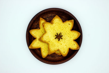 Italian national Christmas dessert Pandoro in form of octagonal star