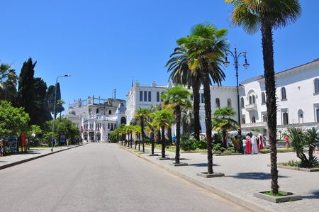 the Central square of Sukhumi Sunny day July 2016の写真素材
