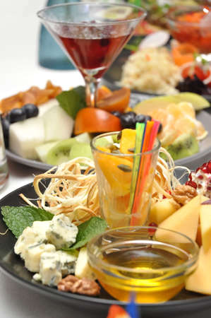 tasty cheese platter at a Banquet in a restaurantの写真素材