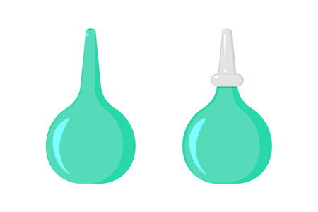 Childrens nasal aspirator. Medicinal rubber douche bag.のイラスト素材