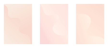 Nude posters with gradient and wave. Delicate pink backgrounds..のイラスト素材