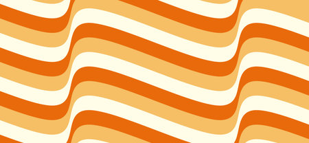 Striped caramel wave background. Toffee texture with cream. Psychedelic candy pattern. Illusion of movement.のイラスト素材