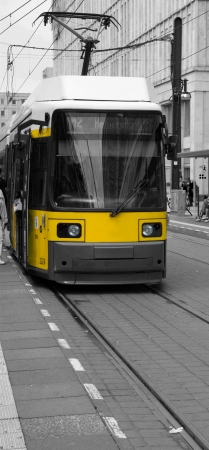 tram in the cityのeditorial素材