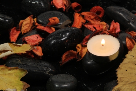 wellness and black stonesの写真素材