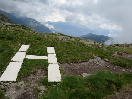 a view of a mountainの写真素材
