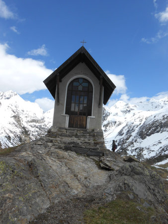 a view of a mountainの写真素材