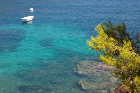 A view of Assos beach,Kefalonia,Greeceの写真素材
