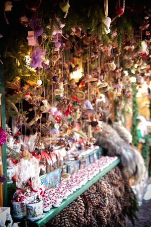 a view of some christmas decorationの写真素材