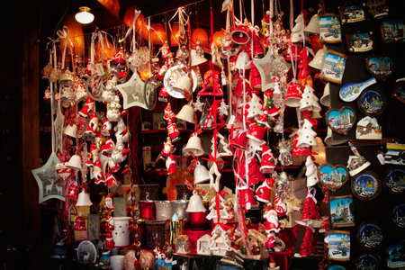 a view of some christmas decorationの写真素材