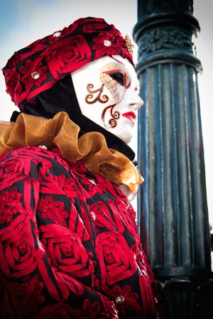 A view of a Venice carnival maskの写真素材