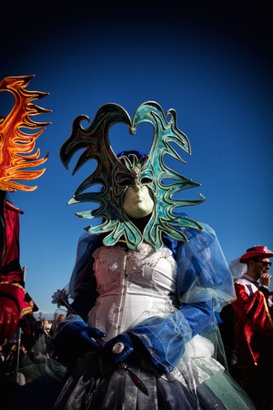 A view of a Venice carnival maskの写真素材