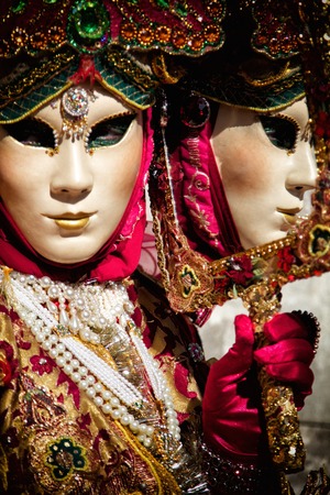 A view of a Venice carnival maskの写真素材