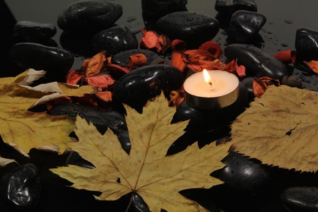 a view of black stones in detailの写真素材