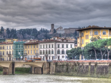 A view of Florence Old Bridge,Italyの写真素材
