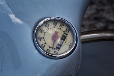 a view of a vintage speedometerの写真素材